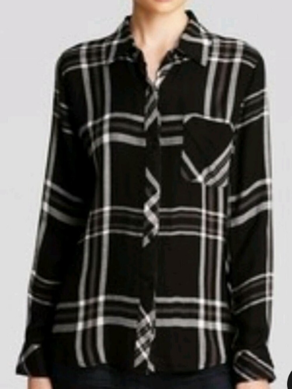 Rails Black and White Plaid Button-Down Shirt - Women's